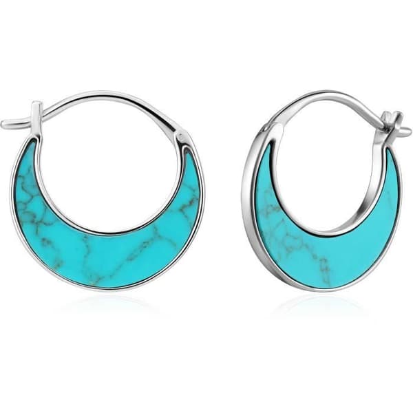 Ania Haie Turning Tides örhängen för kvinnor - Silver och turkos - Silver - Interlaced stängning - 18mm