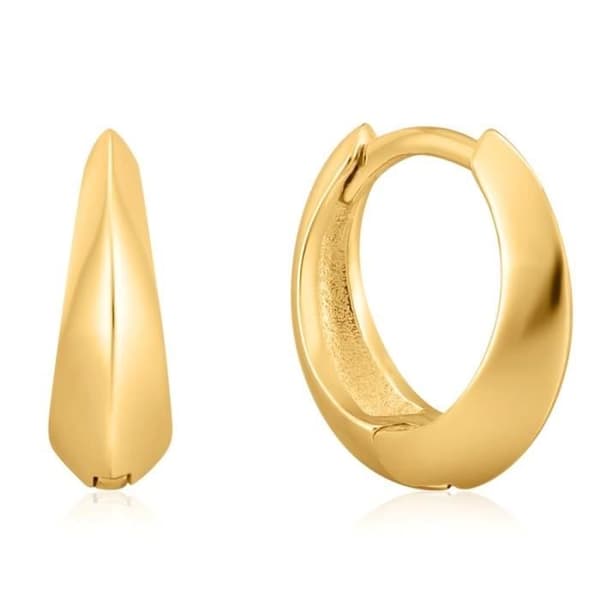 ANIA law HAIE örhänge 925m silverpläterad 14k slät guldkollektion av Spike Hoop It Up