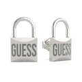 Miniatyrbild 1 av 2: GUESS Lock Me Up örhänge rodium UBE20056 rostfritt stål pläterade bokstäver hänglås logotyp