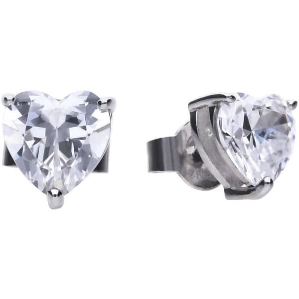 Örhängen - DIAMONFIRE - Karat - Silver 925 - Zirkoniumoxid - 2 hjärtformade zirkoner