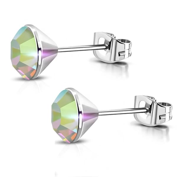 Stiftörhängen Stål 316L Rund Swarovski® Kristall 4 mm