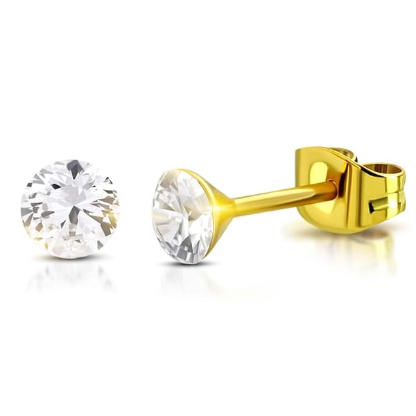 Stiftörhängen Stål 316L Rund Swarovski® Kristall 3 mm