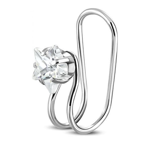 1 st Ear Cuff Earcuff Örhänge med klar Stjärnformad Cubic Zircon