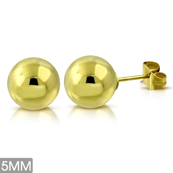 Stiftörhängen Örhängen Kirurgisk Stål 316L Guld färg Boll Kula