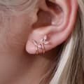 Miniatyrbild 2 av 2: 1 st Ear Cuff Earcuff Örhänge Rosé Guld färgad med strass Löv
