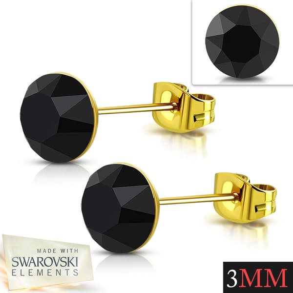 Stiftörhängen Örhängen Stål 316L Rund Swarovski® Kristall 3 mm