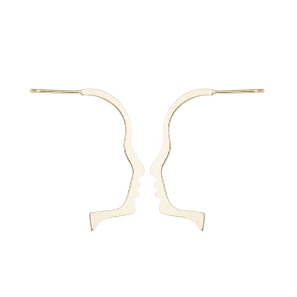 Guld Örhängen Geometrisk Elegant Ansikte / Profil - Guldpläterat