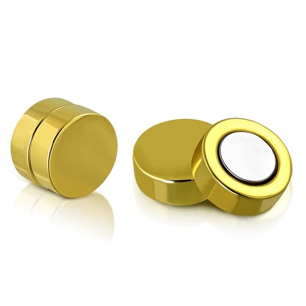 Magnetiska Örhängen Guld färgad Stål 316L Dia 10 mm (par)