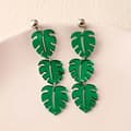 Pikkukuva 1 / 4: Earrings - Acrylic - Flowers - Monstera