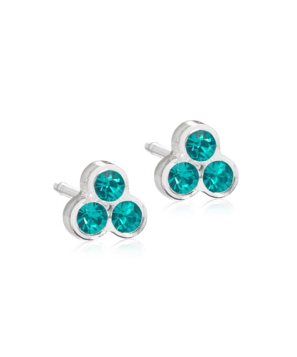 Blomdahl Örhängen MP Clover 6 mm,Blue Zircon