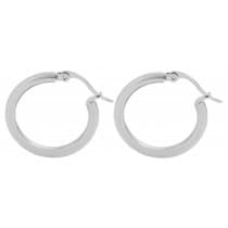 Klassiska Runda Hoop Silver Örhängen i Rostfritt Stål - 2,5 cm