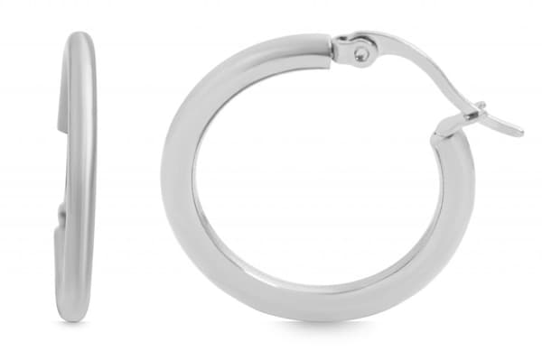 Klassiska Runda Hoop Silver Örhängen i Rostfritt Stål - 2,5 cm