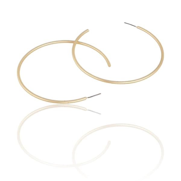 Stora Klassiska Tunna Creoler / Hoop Guld Örhängen - 7 cm