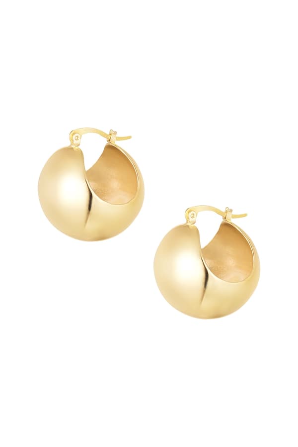 Stilrena Klassiska Blanka Små Hoop Örhängen - 2,5 cm - Guld