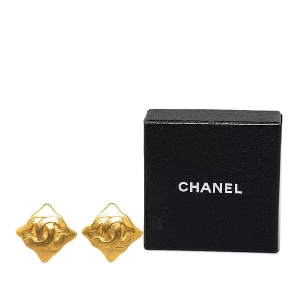 Pre-owned Chanel CC Clip On Earrings Gold