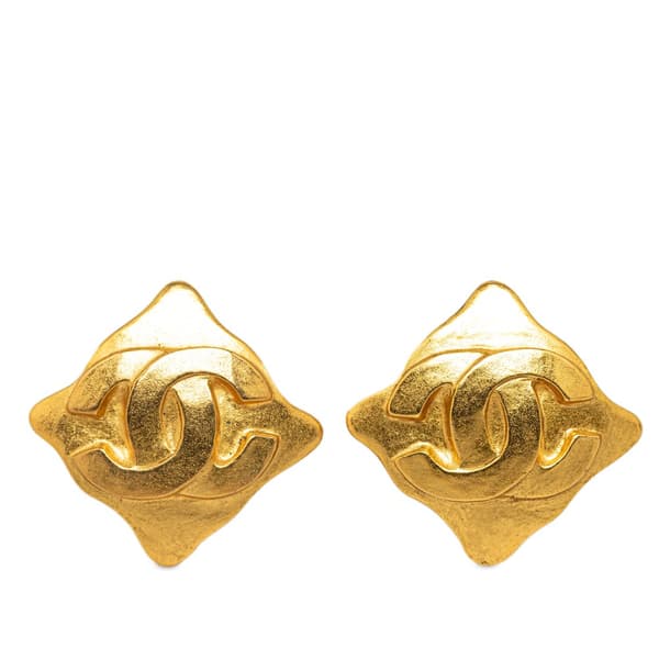 Pre-owned Chanel CC Clip On Earrings Gold