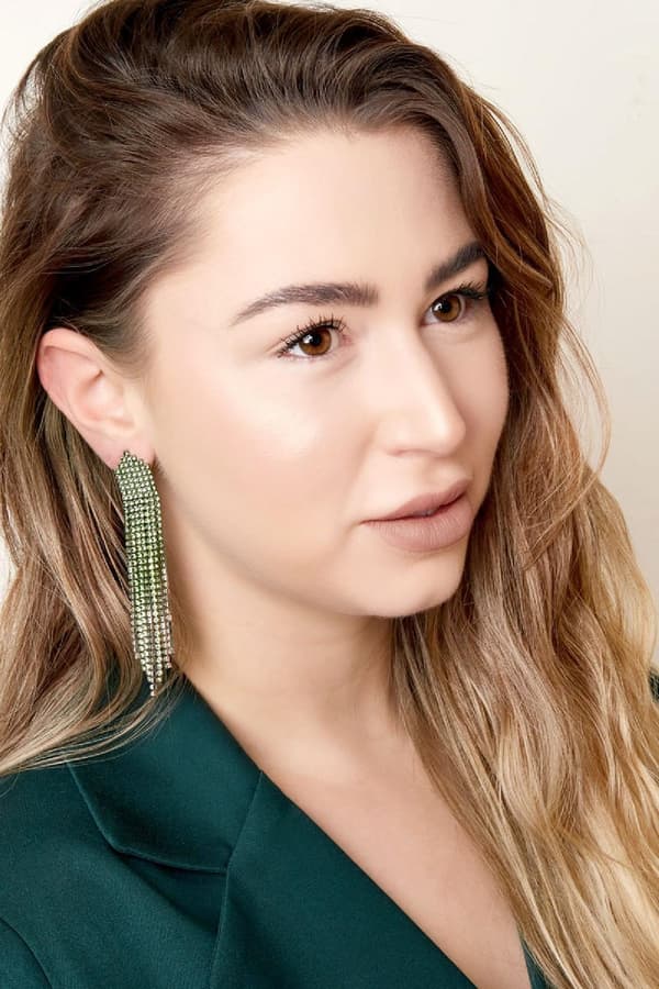 Lyxiga Strass Örhängen med Kedjor - Glittrande Gröna Rhinestones - Guldpläterade