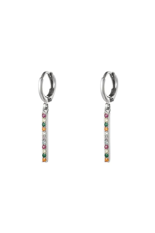 Hoop Silver Örhängen - Stav & Olika Zircon/Strass -Guldpläterade