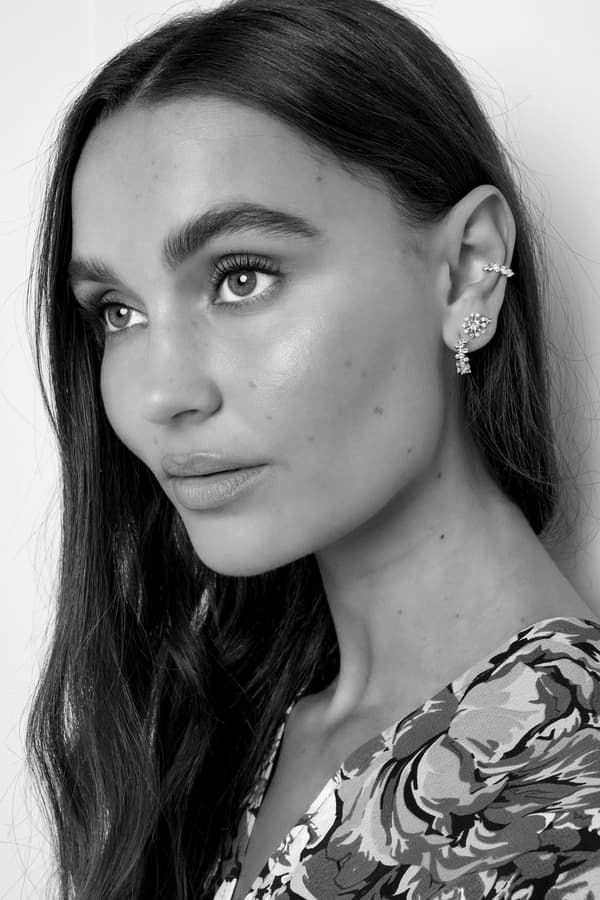 4 st Silver Örhängen Stud Ear Cuff Hoop med Zirkon Guldpläterade