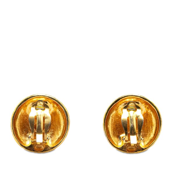 Pre-owned Chanel Logo Clip On Earrings Gold