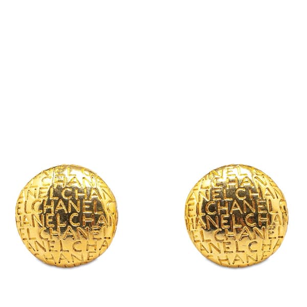 Pre-owned Chanel Logo Clip On Earrings Gold