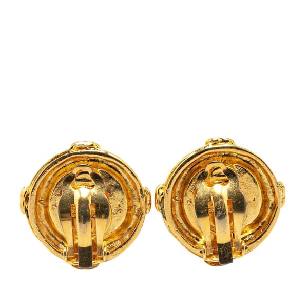 Pre-owned Chanel Gold Plated CC Clip On Earrings Gold