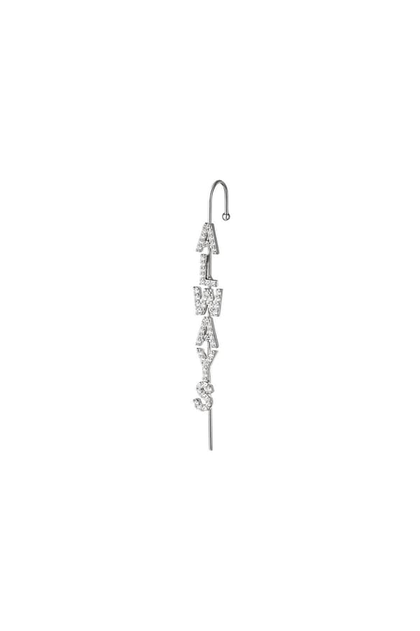 1 st Guldpläterat Örhänge / Ear Crawler med Zircon / Strass - Always - Silver