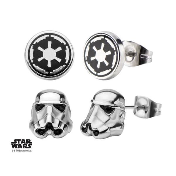P.Derive STAR WARS - 3D Stormtrooper och Enamel Galactic Empire Symbol Stud Ear