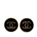 Pikkukuva 1 / 4: Pre-owned Chanel Gold Plated CC Clip On Earrings Black