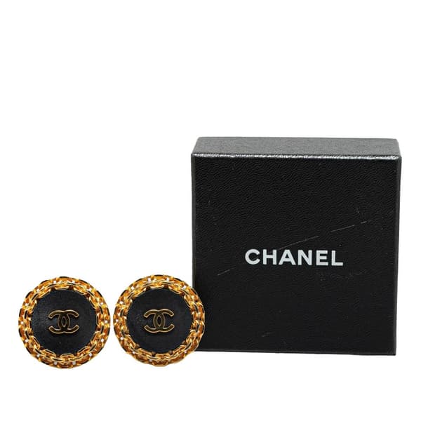 Pre-owned Chanel Gold Plated CC Clip On Earrings Gold