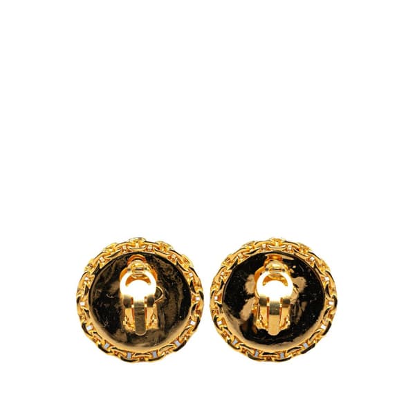 Pre-owned Chanel Gold Plated CC Clip On Earrings Gold