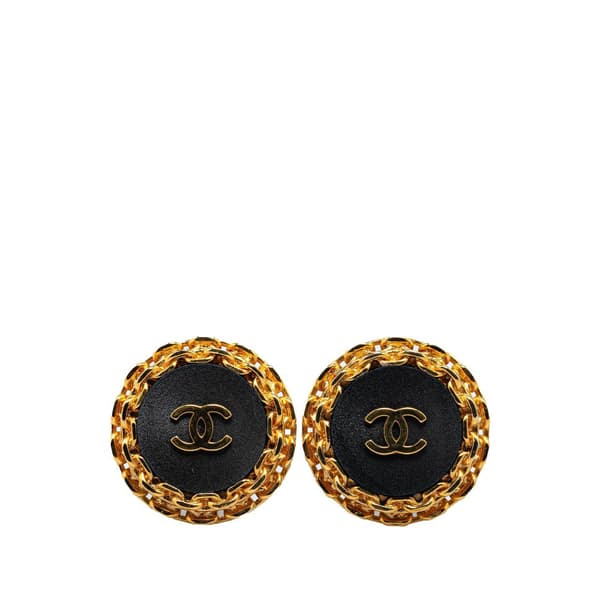 Pre-owned Chanel Gold Plated CC Clip On Earrings Gold