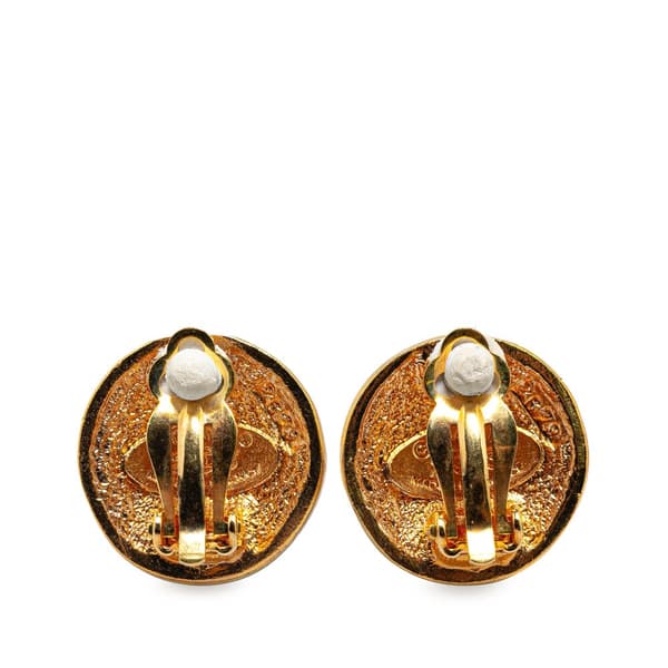 Pre-owned Chanel Gold Plated Logo Clip On Earrings Gold