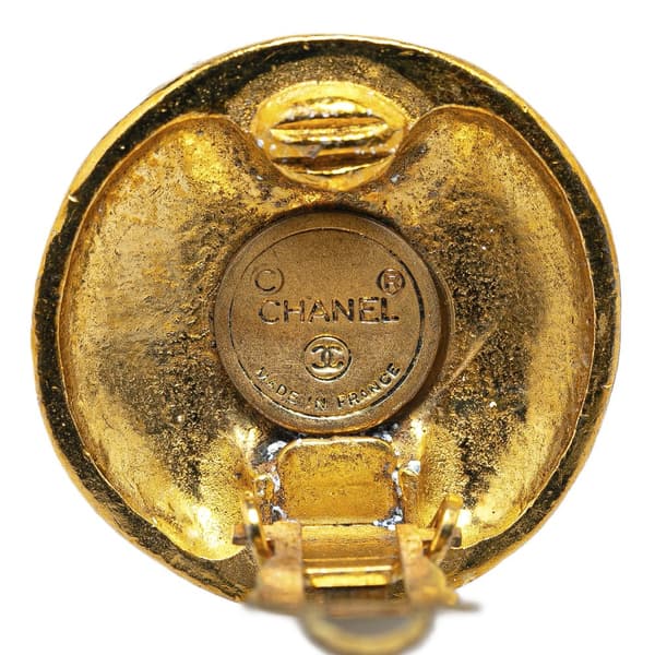Pre-owned Chanel Gold Plated CC Clip On Earrings Gold