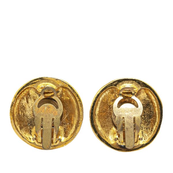 Pre-owned Chanel Gold Plated CC Clip On Earrings Gold