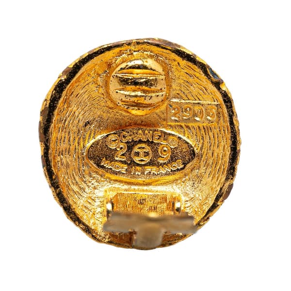 Pre-owned Chanel Gold Plated CC Clip-On Earrings Gold