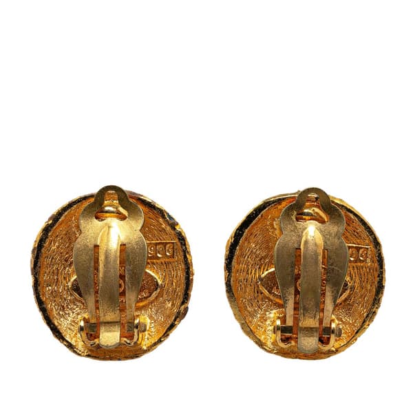 Pre-owned Chanel Gold Plated CC Clip-On Earrings Gold