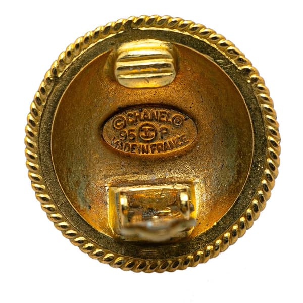Pre-owned Chanel Gold Plated CC Clip On Earrings Gold