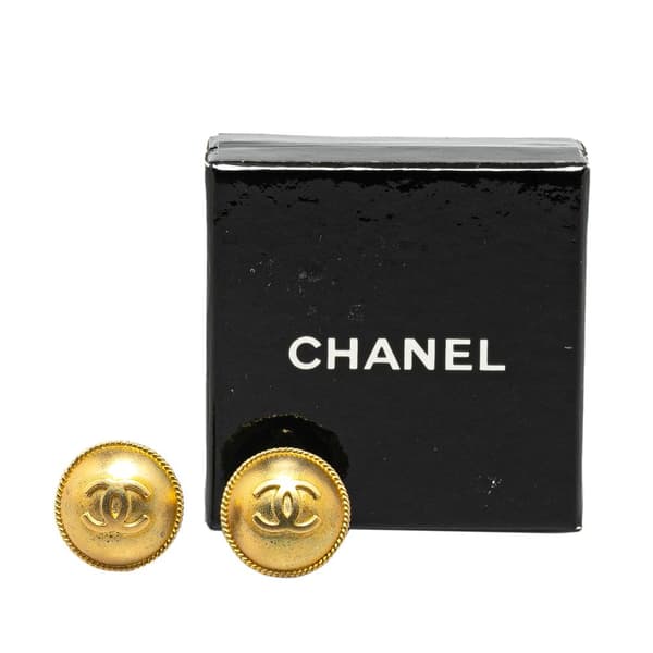 Pre-owned Chanel Gold Plated CC Clip On Earrings Gold