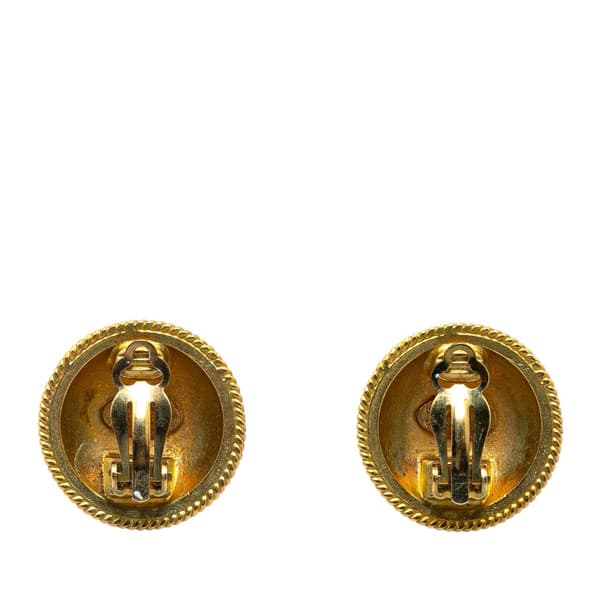 Pre-owned Chanel Gold Plated CC Clip On Earrings Gold