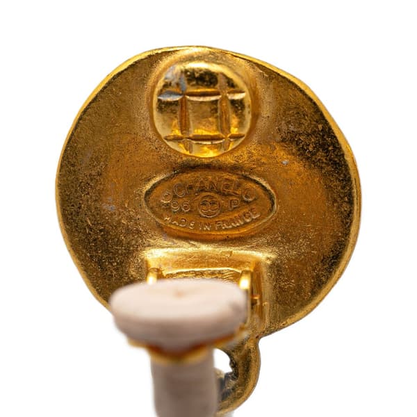 Pre-owned Chanel Gold Plated CC Teardrop Clip On Earrings Gold
