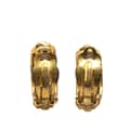 Miniatyrbilde 3 av 7: Pre-owned Chanel Gold Plated Half Hoop Logo Clip On Earrings Gold