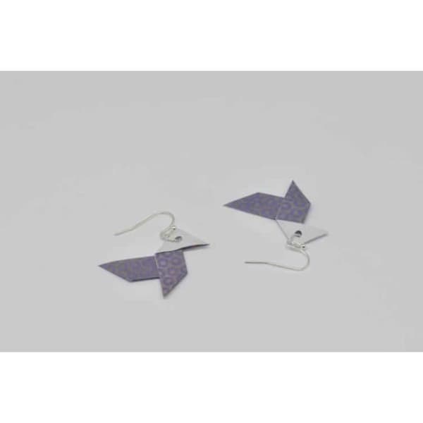 Örhängen - The Cocotte - Origami Cocotte Lila - Silverfärgad metall - Unisex - Vuxen