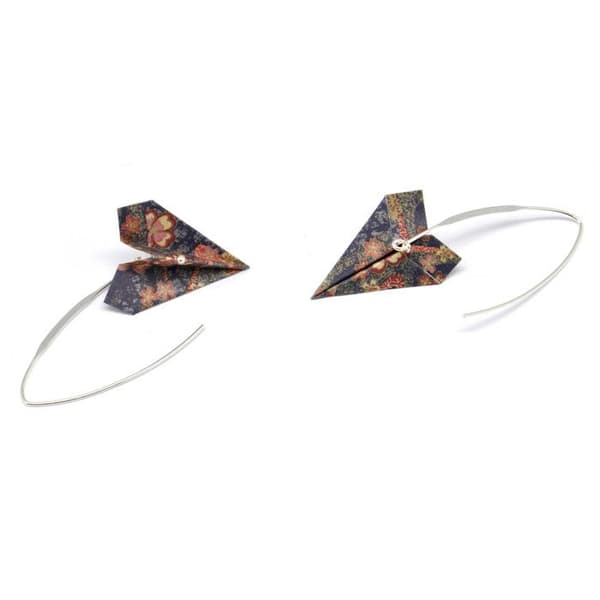 Örhängen - The Cocotte - Lila Flygplan - Silvermetal - Japanska - Vuxen