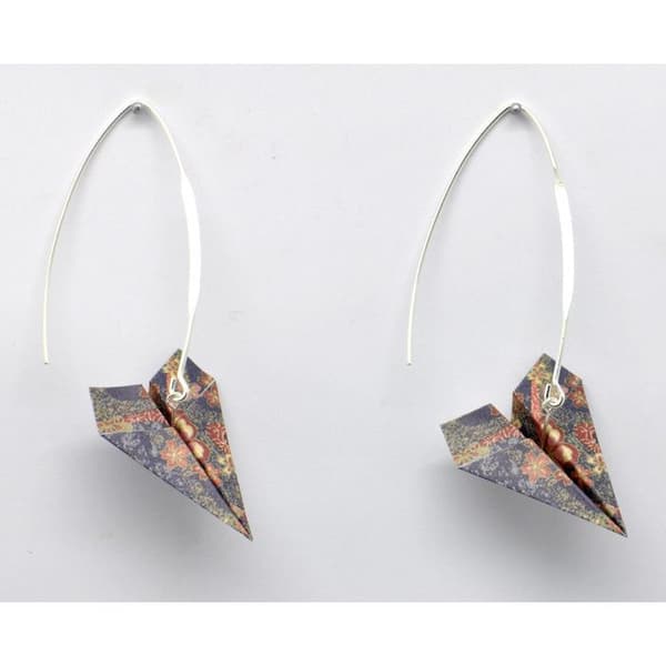 Örhängen - The Cocotte - Lila Flygplan - Silvermetal - Japanska - Vuxen