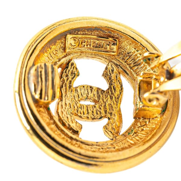 Pre-owned Chanel Gold Plated CC Clip On Earrings Gold
