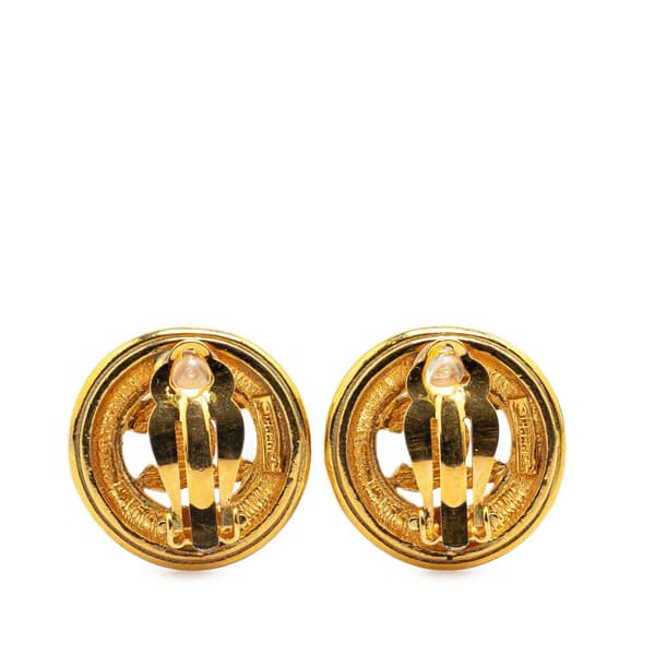 Pre-owned Chanel Gold Plated CC Clip On Earrings Gold