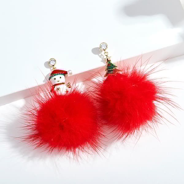 Silver Örhängen till Jul - Snögubbe / julklappa