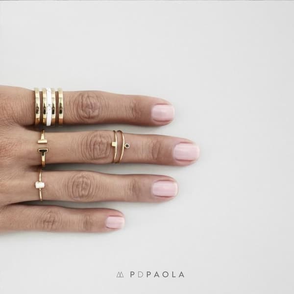 P D Paola 925 Sterling Silver Guldpläterad Essentials Ring AN01-003-12