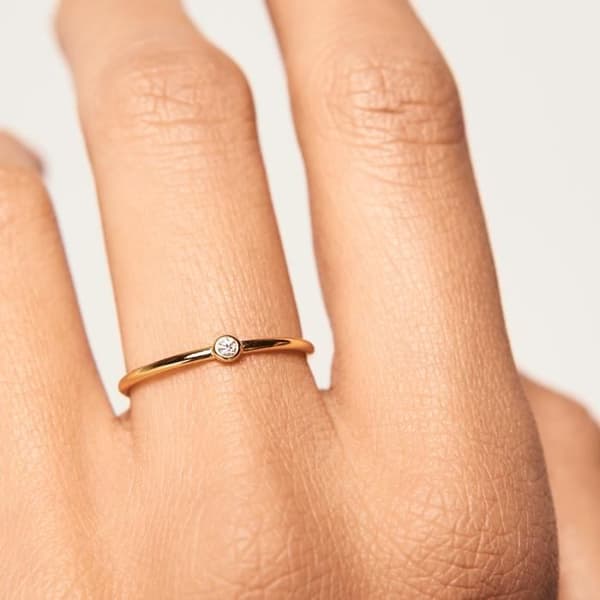 P D Paola 925 Sterling Silver Guldpläterad Essentials Ring AN01-029-14